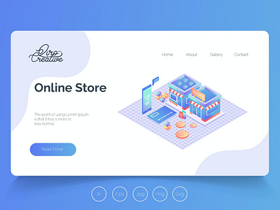 Isometric Landing Page QRS9