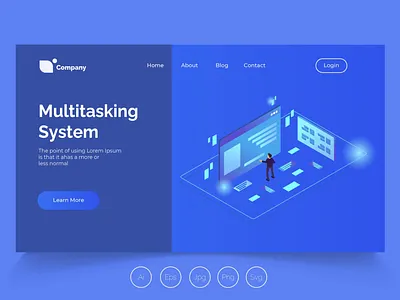 Isometric Landing Page vol.7 app banner design development hiring illustration isometric isometric landing page landing page management multitasking professional it profit ui design ux ux design web development web maintance webapp website