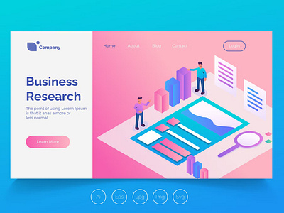 Isometric Landing Page advertisting agency app banner business business research design development digital startup isometric landing page landing page profit research ui ui design ux ux design web development web maintance webapp webinar advertisting