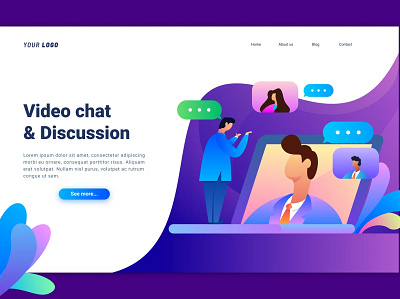 FREE Video Chat Landing Page advertisting agency app banner design development isometric landing page optimization profit search engine search engine optimization ui ui design ux ux design video chat web development web maintance webapp webinar advertisting website