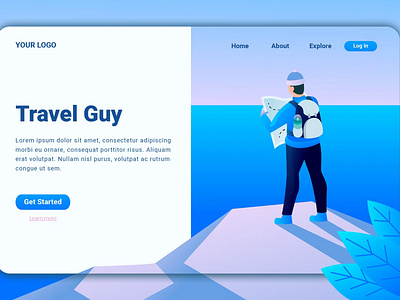 FREE Travel Guy - Landing Page advertisting agency app branding design development illustration isometric landing page optimization profit search engine search engine optimization ui ui design ux ux design web development web maintance webapp webinar advertisting website