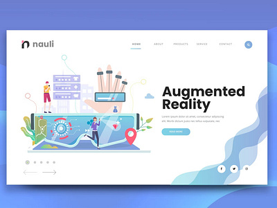 Augmented Reality Web ai vector app artificial branding design entertainment illustration isometric landing page psd ui ui design ux ux design vector template virtual virtual reality vr web psd website