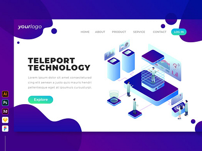 Teleport Technology - Isometric Landing Page