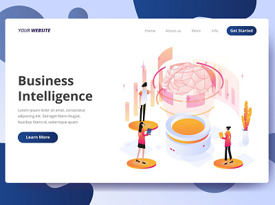 Business Intelligence - Landing Page app branding business intelligence communication dashboard database design graphic design illustration intelligence landing landing page page psd ui ui design ux ux design website xd psd