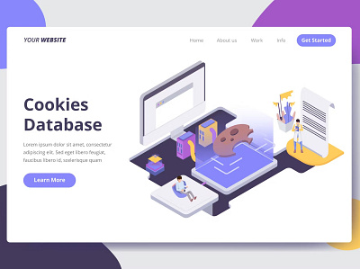 Cookies Database - Landing Page app branding cookies database database server design developer illustration landing landing page networking sketchapp symbol ui ui design ux ux design web web developer website