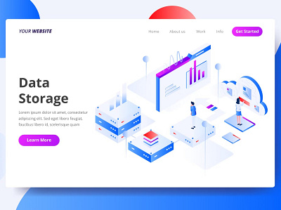 Data Storage - Landing Page app backup branding data storage database backup design graph analysis graphic design illustration landing landing page page ui ui design ux ux design uxui web development website website development