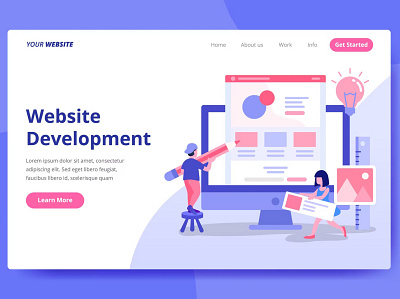 Website Development - Landing Page app branding concept design development development plan flat graphic design illustration landing landing page page ui ui design ux ux design web web development website website development