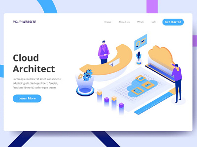 Cloud Architect - Landing Page administrator app architect branding cloud concept design development graphic design illustration landing landing page network private locker ui ui design ux ux design web development website