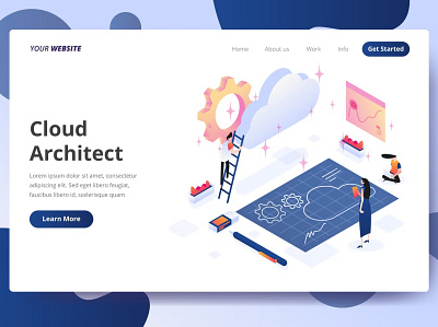 Cloud Architect - Landing Page 3d administrator app architect branding cloud concept design graphic design hosting illustration landing landing page network private locker ui ui design ux ux design website