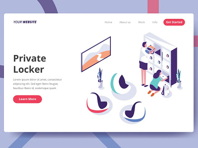 Private Locker - Landing Page app branding concept design graphic design illustration landing landing page office page private locker private tutoring secure space ui ui design ux ux design web development website