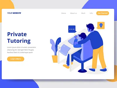 Private Tutoring - Landing Page app branding concept design graphic design illustration landing landing page office page private locker private tutoring secure space ui ui design ux ux design web development website