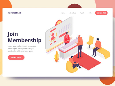 Join Membership - Landing Page app branding concept design graphic design illustration join membership landing landing page office page private locker secure space ui ui design ux ux design web development website