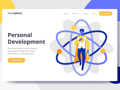 Personal Development - Landing Page app branding career computer privacy design development digital digital online graphic design illustration landing page personal development tech training ui ui design ux ux design web website