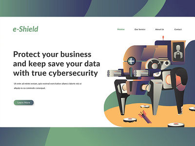 Cybersecurity - Landing Page app branding cybersecurity data security design ecommerce illustration landing landing page online delivery online gaming page startup ui ui design ux ux design vector gr web header website