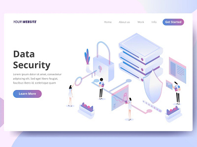 Data Security - Landing Page app branding cybersecurity data security design ecommerce illustration landing landing page online delivery online gaming page startup ui ui design ux ux design vector gr web header website