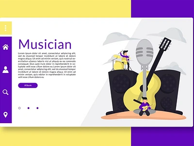 Musician - Web Header and Landing Page GR app branding design ecommerce ecommerce business illustration landing landing page musician online ticket set singer ui ui design ux ux design vector gr web web header website