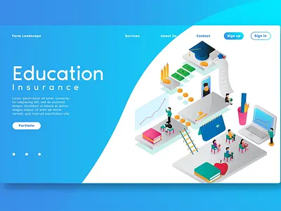 Education Online - Web Header & Vector Template GR app branding design ecommerce education education online illustration landing landing page musician online ticket singer ui ui design ux ux design vector gr web web header website