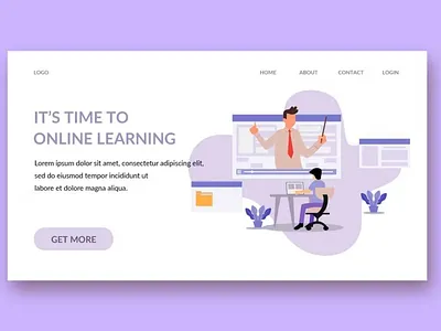 online learning landing page template app design education online header illustration landing page learning isometric online online learning page template template template gr ui ui design ux ux design vector web web header website