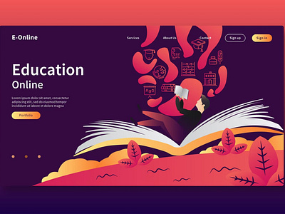 Education Online - Web Header & Vector Template GR