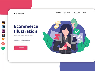 Online Shoping - Landing Page adobe photoshop app branding design ecommerce eps fig graphic design illustration illustrator ilustration landing page online sketch svg ui ui design ux ux design website