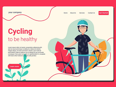 Bike To Work - Landing Page app bike to work branding design development graphic illustration landing landing page motion graphics page process template ui ui design ux ux design walkthrough web website