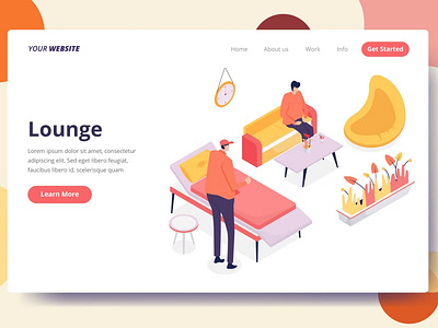 Lounge - Landing Page app application apps startup branding business comfortable design graphic design illustration interface lounge lounge flat mobile apps startup ui ui design ux ux design walkthrough website