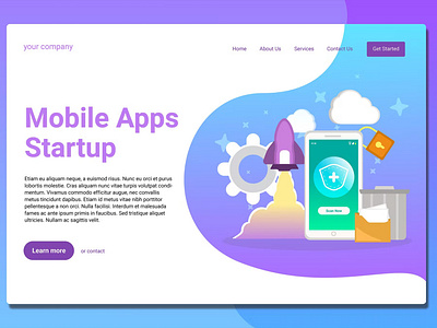 Mobile Apps Startup - Landing Page