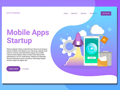 Mobile Apps Startup - Landing Page app application apps startup branding business comfortable design graphic design illustration interface mobile apps onboarding startup technology ui ui design ux ux design walkthrough website