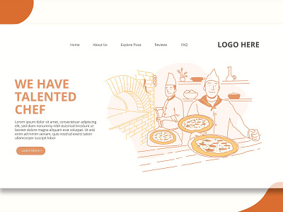 Pizza Chef - Landing Page app application branding business design graphic design illustration interface landing page onboarding paint pizza chef sports technology ui ui design ux ux design walkthrough website