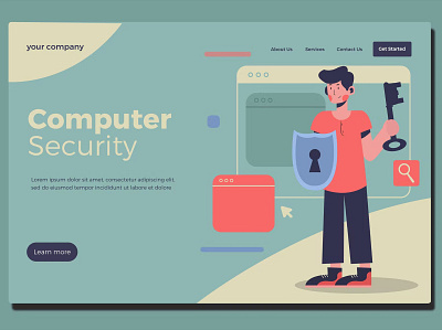 Security - Landing Page app branding design illustration interface landing landing page media service onboarding page security technology ui ui design ux ux design walkthrough web web development website