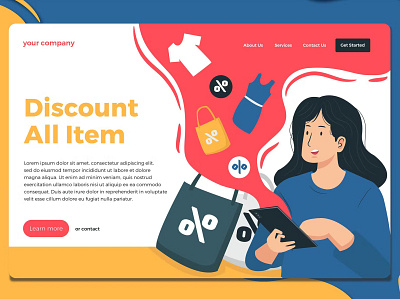 On Sale - Landing Page app branding design graphic graphic design illustration landing landing page motion graphics on sale process template ui ui design ux ux design walkthrough web web development website