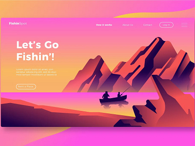 Fishing - Banner & Landing Page 3d app based graphic branding design fishing graphic design icon illustration landing landing page motion graphics ui ui design ux ux design vector files walkthrough web development website