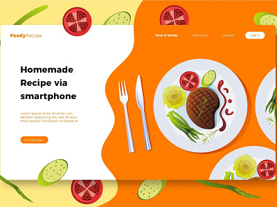 FoodyRecipe - Banner & Landing Page app banner branding concept corporates design development graphic design icon illustration landing recipe ui ui design ux ux design web web development website