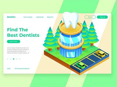 Dentist Isometric - Banner & Landing Page