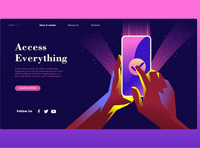 Free Access Everything - Banner & Landing Page access everything app banner branding design development graphic design illustration landing page motion graphics pitching ideas process strategy technology ui ui design ux ux design webapp website