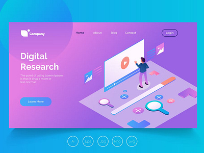 FREE Isometric Landing Page vol.19