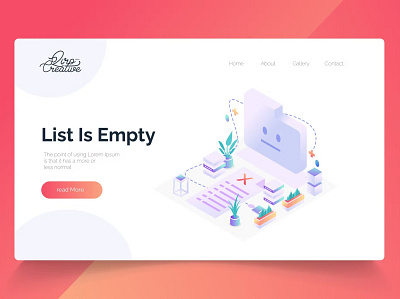 Free List is Empty - Isometric Landing Page app banners branding design empty graphic design illustration isometric isometric landing landing list motion graphics professional it templates ui ui design ux ux design web development website