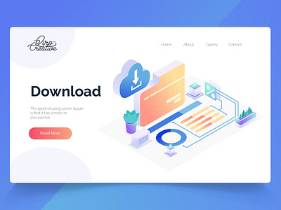 Free download - Isometric Landing Page