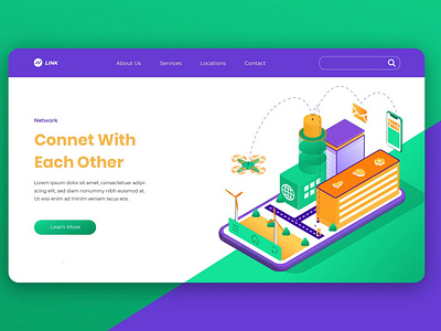 FREE Isometric Landing Page