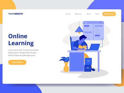 FREE Online Learning - Landing Page app branding design distance e book flat graphic design internet landing landing page learning online motion graphics online education online learning tutorial ui ui design ux ux design vector