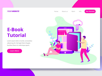 FREE E-Book Tutorial - Landing Page app branding design distance e book graphic design internet landing landing page learning online motion graphics online education online learning tutorial ui ui design ux ux design vector website