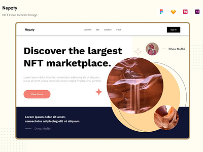 Free Nepzty - NFT Hero Header Image app branding conceptual crypto design exchange finance graphic design header header image hero illustration nepzty nft hero transaction ui ui design ux ux design website