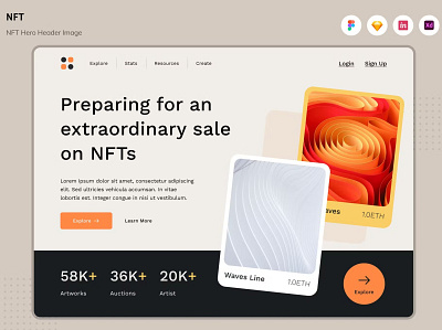 Free NFT Hero Header Image app blockchain branding crypto currency design digital finance graphic design hero hero header illustration motion graphics nft transaction ui ui design ux ux design website