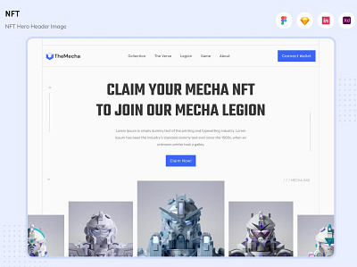 Free NFT Hero Header Image app bitcoin blockchain crypto cryptocurrency currency design ethereum future hero header illustration modern nft transaction ui ui design unique ux ux design website