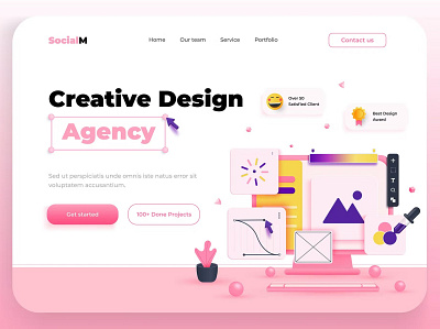 Free Landing Page Template - Design Agency app design home home page homepage landing landing page landingpage site uidesign uiux userinterface ux design uxui web design web page web site webdesign webpage website