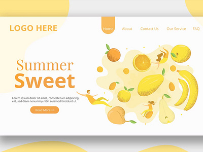 Healthy Fruit Illustration - Landing Page app branding business customize design digital graphic design landing landing page motion graphics pipe workers streaming service ui ui design ux ux design walkthrough web website workers illustration