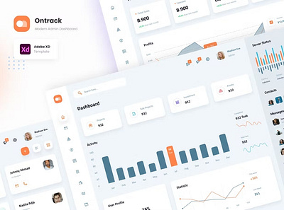 Ontrack - Clean Modern Admin Dashboard Template admin analytics app dashboard dashboard design data design graphs graphs design graphs designs interface landing minimal saas ui ui design user ux ux design website