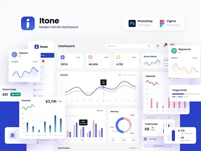 Itone - Modern and Dynamic Admin Dashboard Graphs admin analytics app dashboard dashboard design data design graphs graphs design graphs designs interface landing minimal saas ui ui design user ux ux design website