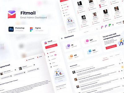 Fitmail - Email Admin Dashboard Graphs