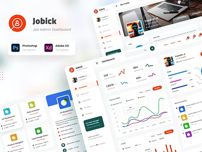 Jobick - Job Portal Admin Dashboard Graphs